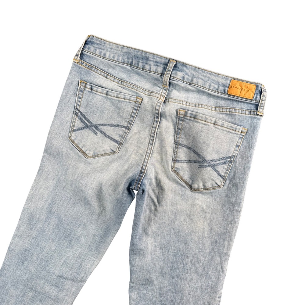 Aeropostale Jeggings Distressed Light Wash Stretch Skinny Denim Womens 6 Regular